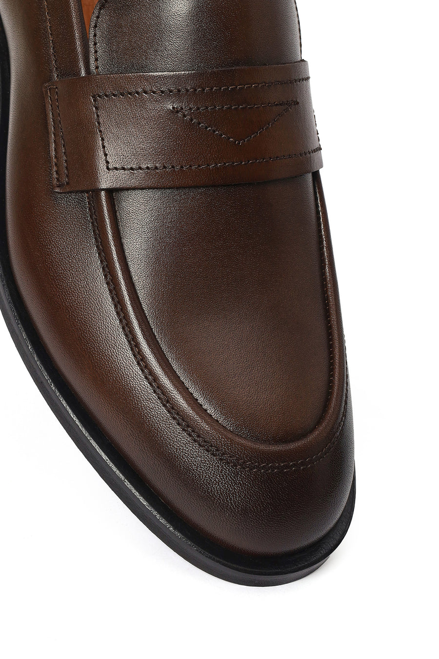 Erkek Kahverengi Deri Klasik Loafer