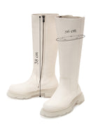 Women's Beige Zippered Leather Boots | Derimod