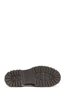 Women's Gray Leather Suede Masculine Loafer | Derimod
