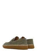 Men's Green Suede Leather Loafer | Derimod