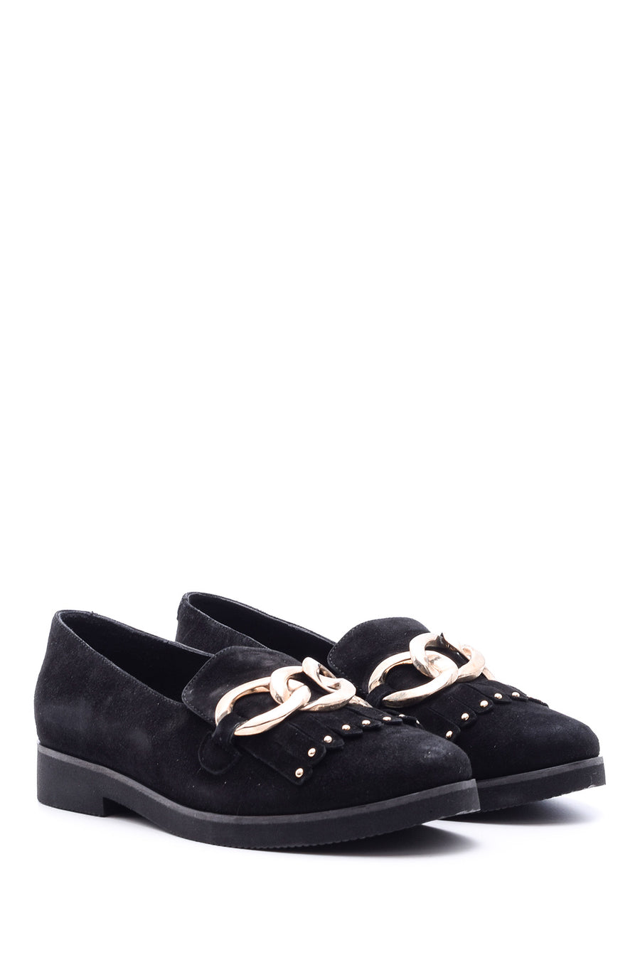 Stone Detailed Women's Leather Shoes