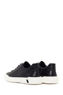 Erkek Siyah Bağcıklı Deri Sneaker | Derimod