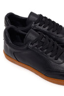 Male Black Lace-up Leather Sneaker | Derimod