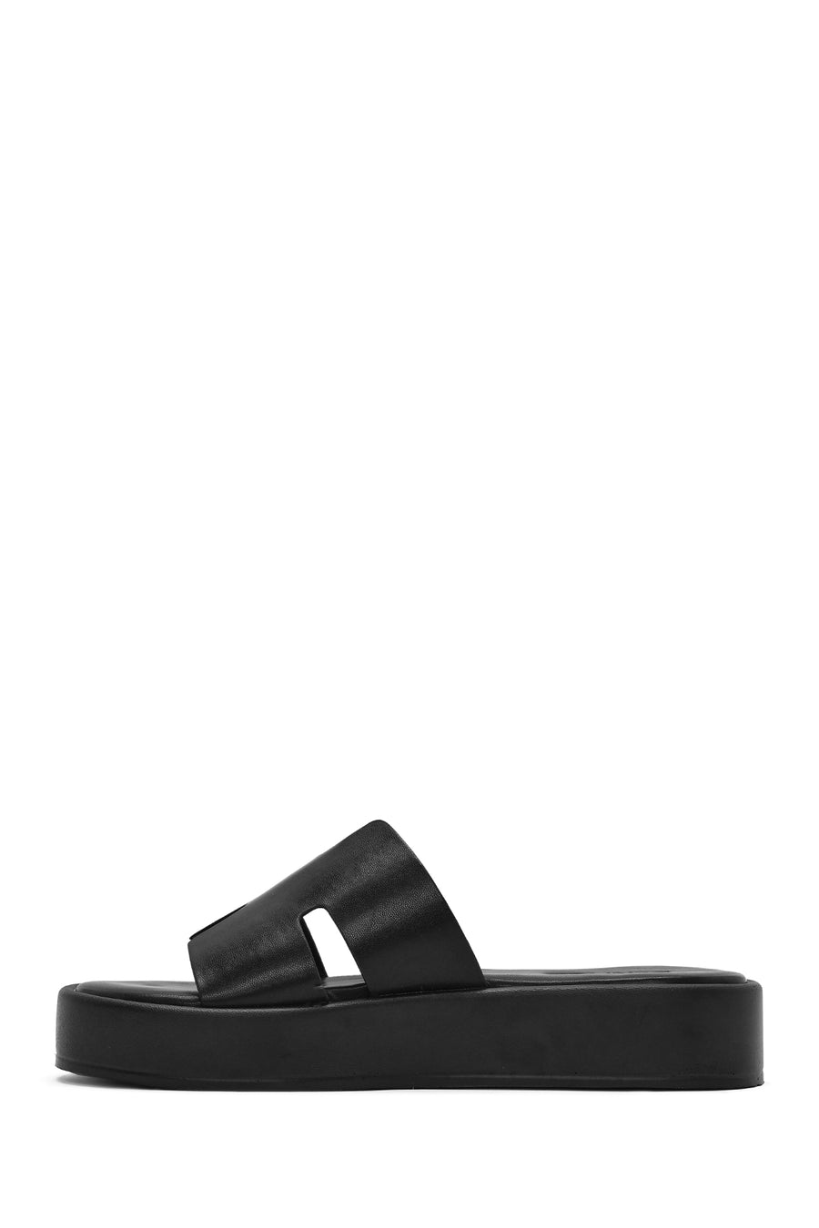 Women's Black Thick Soled Slippers