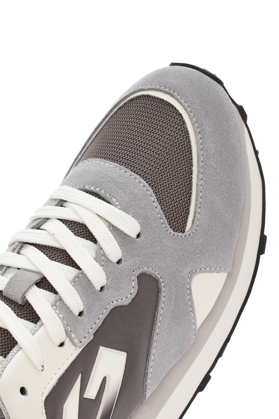 Alberto Guardiani Men's Wen Thick Sole Gray Lace-Up Leather Sneaker