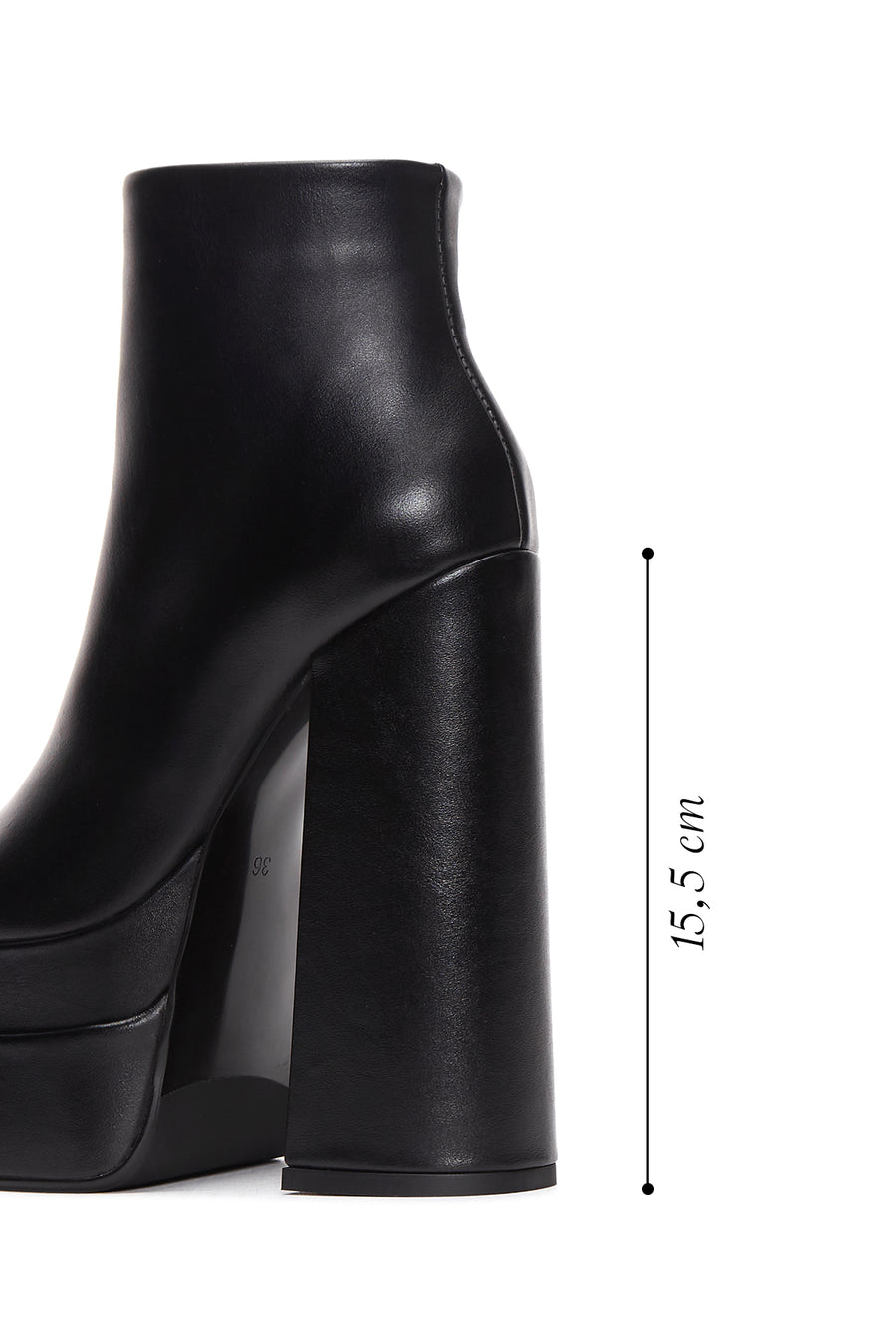 Women's Black Leather Platform High Heel Boots