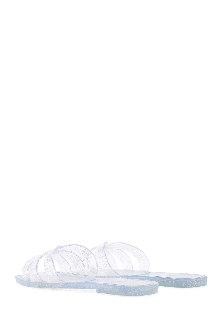 Women's Silver Transparent Jelly Slippers