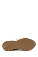 Woman Gray Lace-Up Wedge Heel Suede Shoes | Derimod