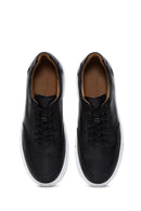 Men's Black Lace-up Leather Sneaker | Derimod