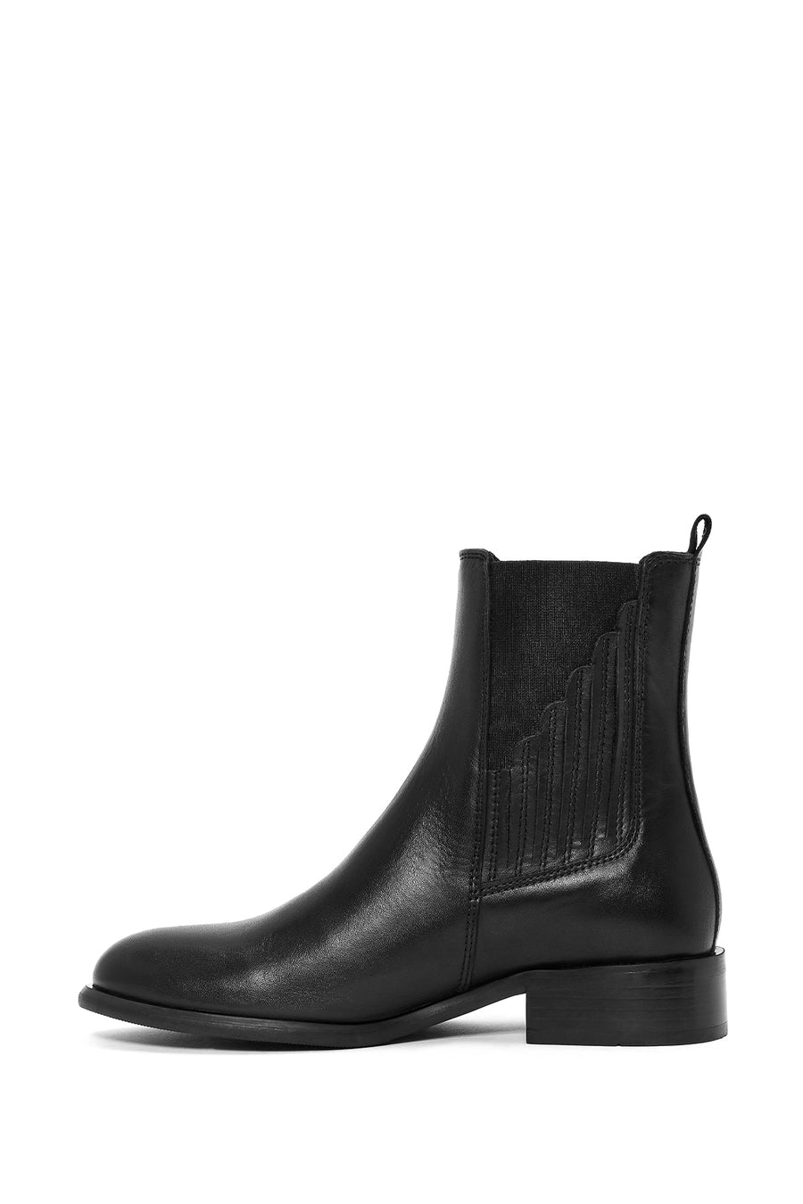 Women's Black Leather Chelsea Boots