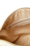 Women's Cream Long Strap Printed Charm Handbag | Derimod