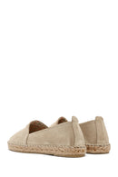 Women's Beige Suede Leather Espadrille | Derimod