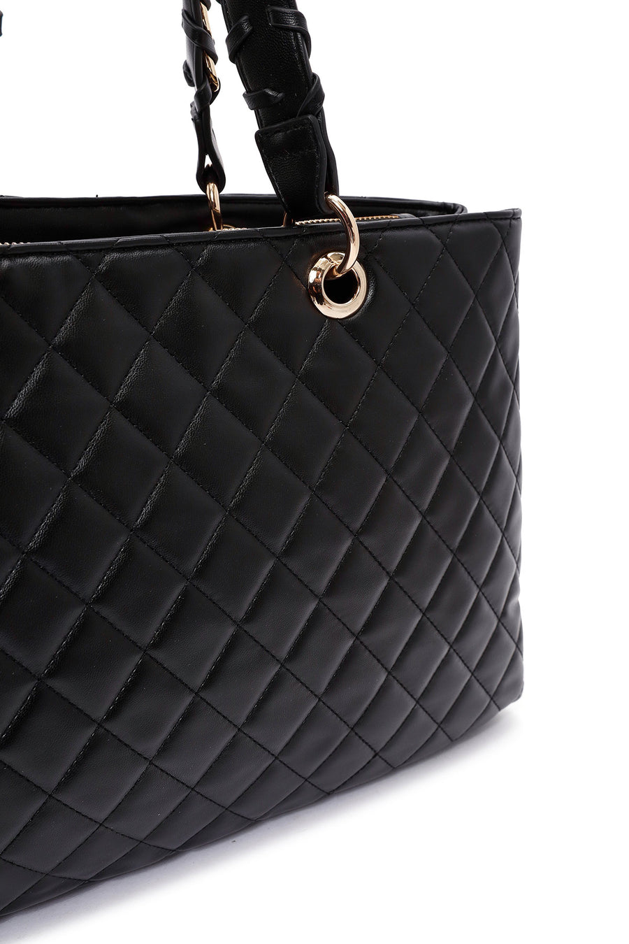 Women's Black Quilted Shoulder Bag