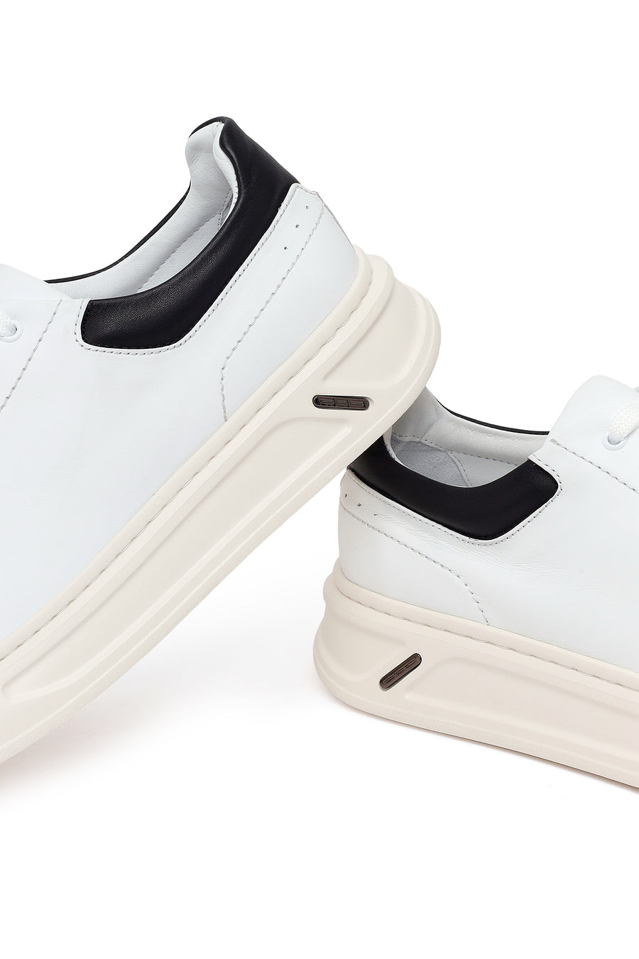 Erkek Beyaz Bağcıklı Deri Sneaker
