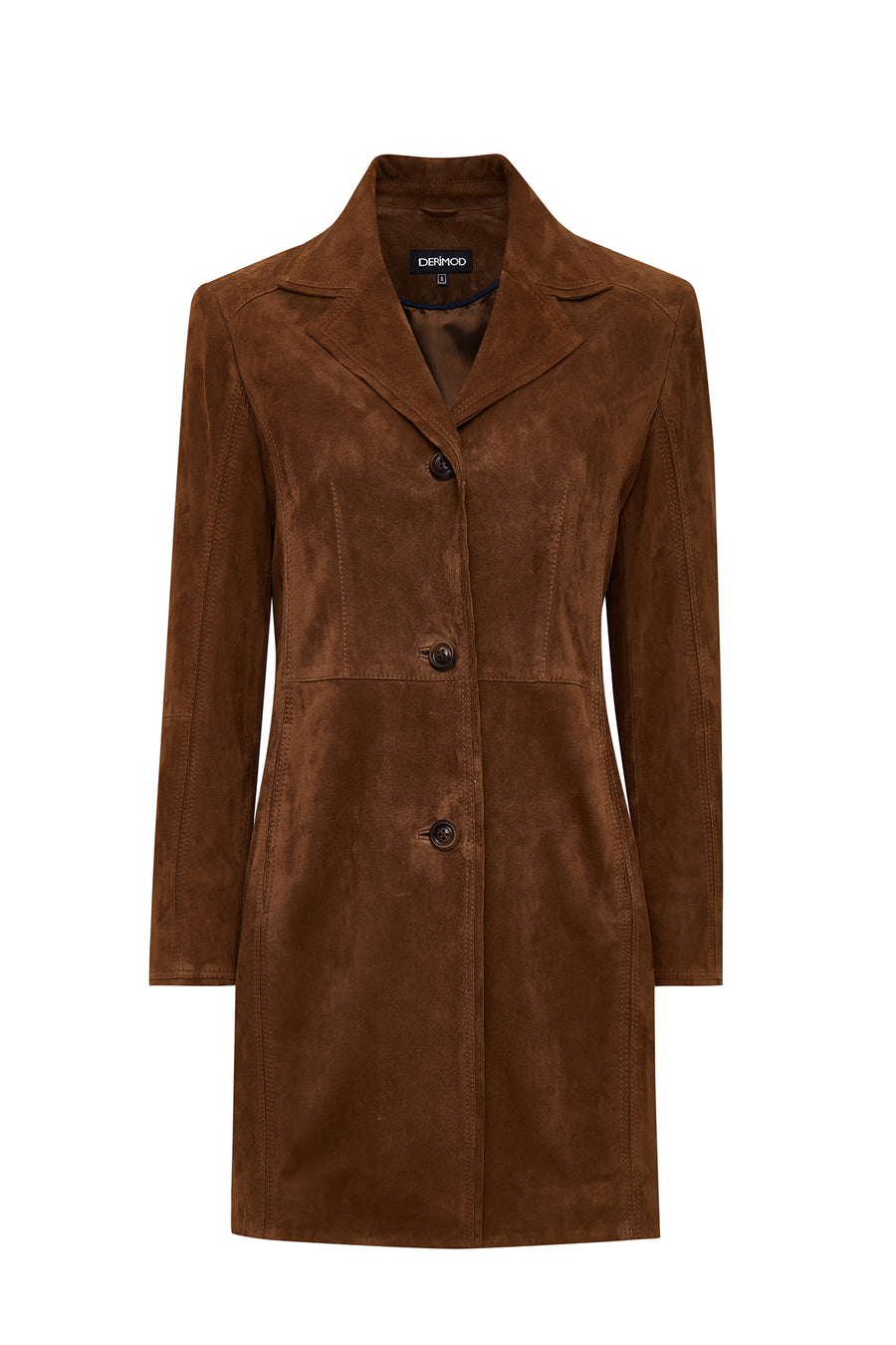 Tara Women's Brown Suede Leather Coat 25WGD533310 | Derimod