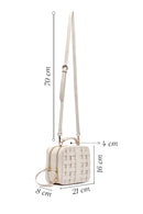 Women Beige Long Strap Woven Crossbody Bag | Derimod
