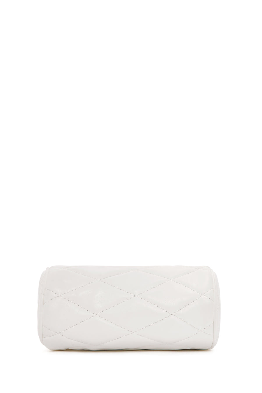 Women's White Long Strap Quilted Crossbody Bag