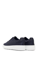Male Navy Lace-up Leather Sneaker | Derimod
