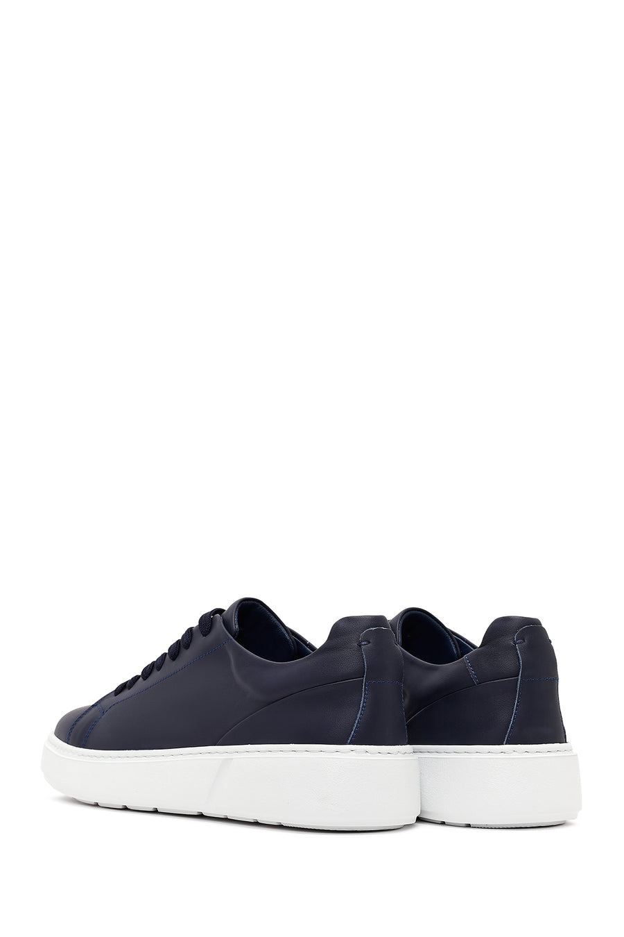 Male Navy Lace-up Leather Sneaker