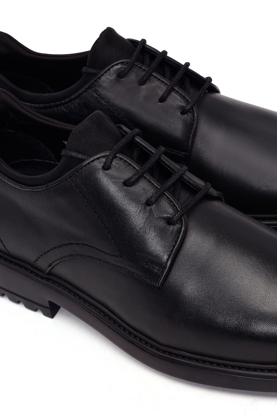 Male Black Lace-Up Leather Casual Shoes