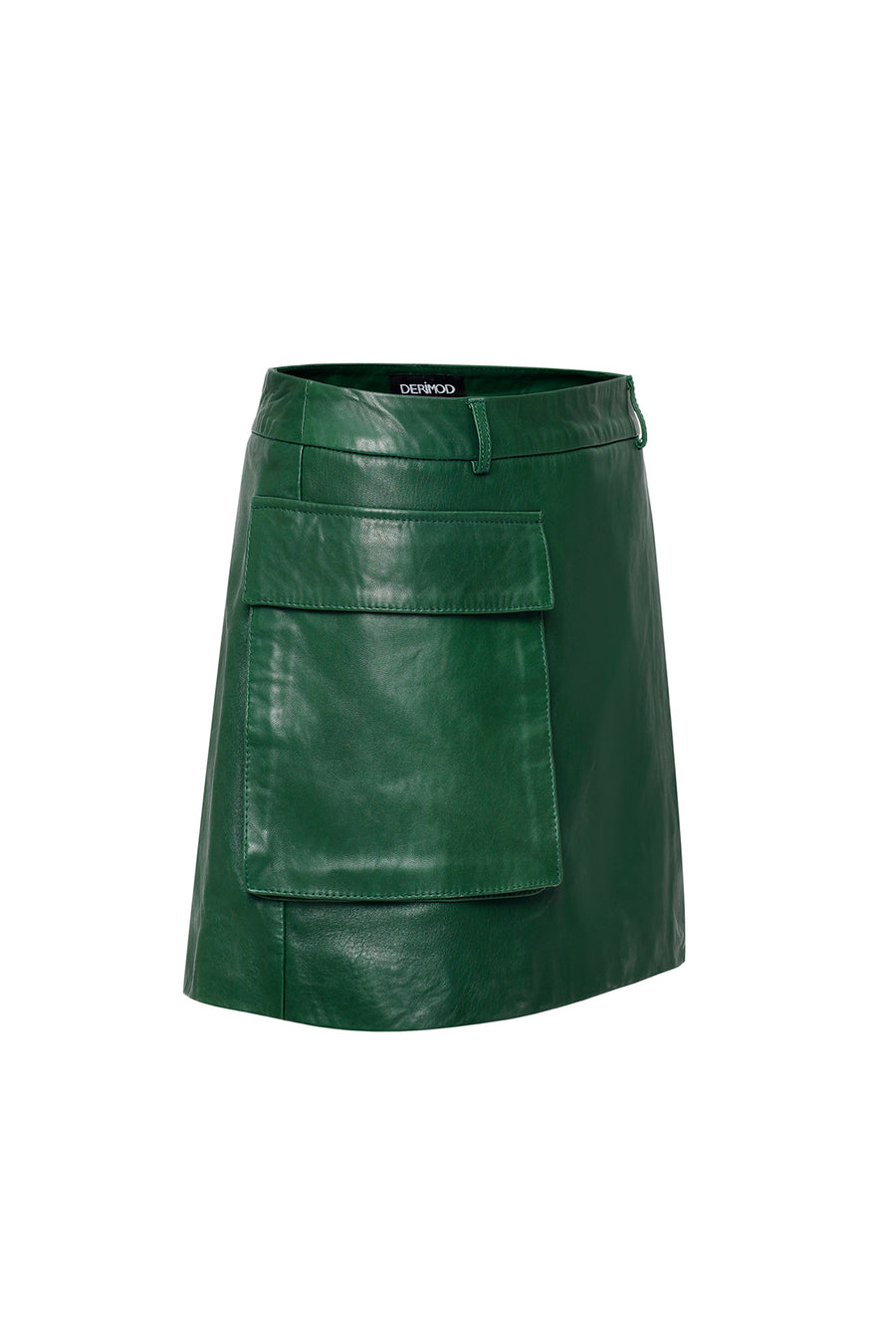 Zen Women Green Leather Shorts Skirt