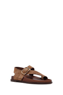 Women's Mink Suede Leather Flip Flop Sandals | Derimod