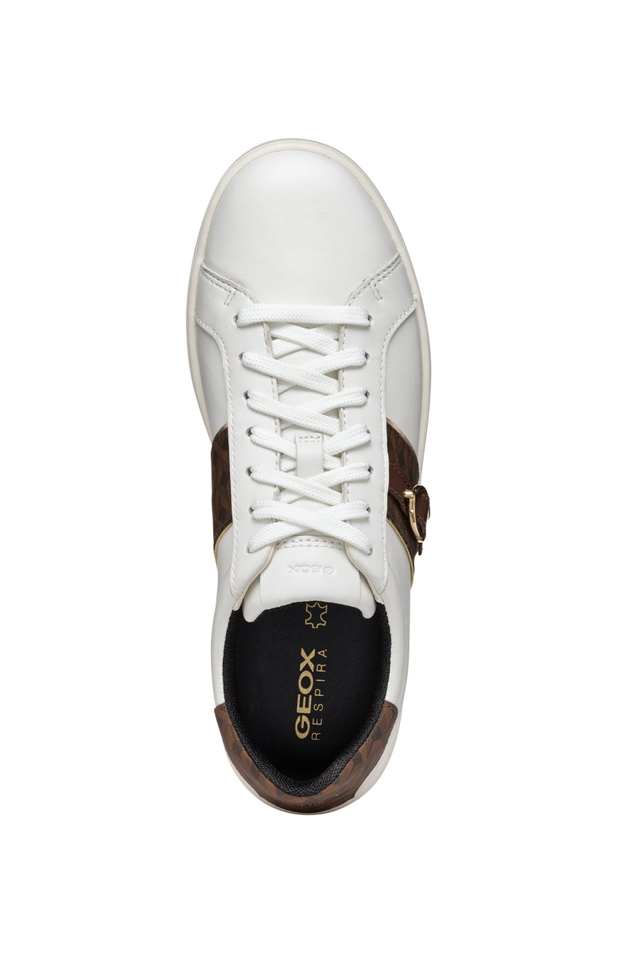 Geox Women's White Spherica Ecub-1 Lace-Up Leather Sneaker