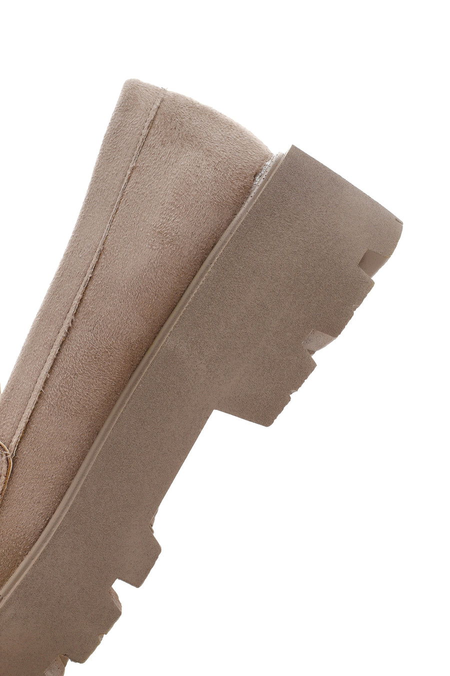 Women's Beige Suede Buckle Masculine Loafer