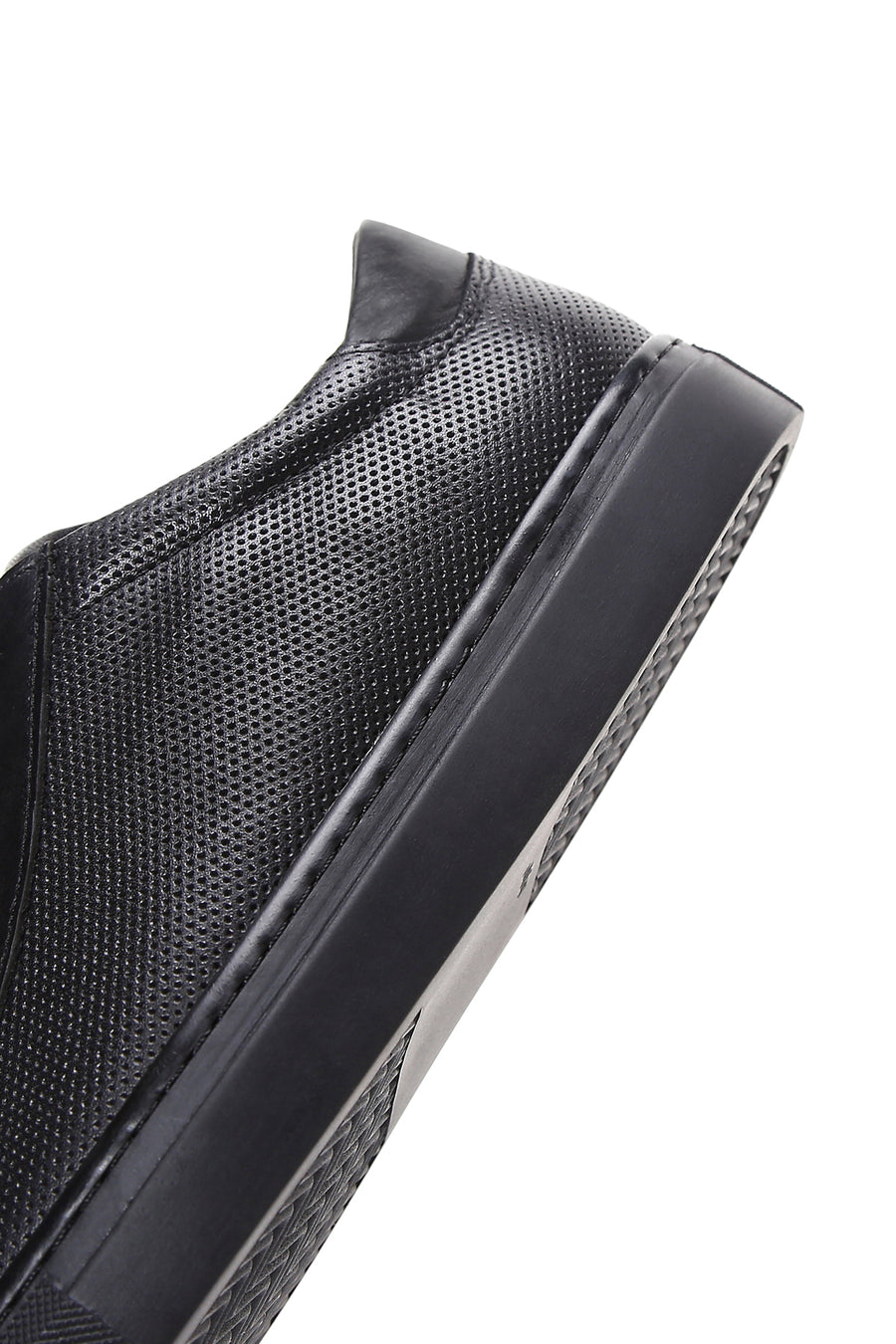 Erkek Siyah Bağcıklı Deri Sneaker