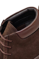 Male Brown Lace-Up Thick-Soled Nubuck Leather Boots | Derimod
