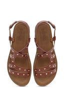 Women's Tan Crocodile Sandals | Derimod
