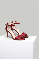 Ankle Strap Women's Heeled Leather Sandals | Derimod