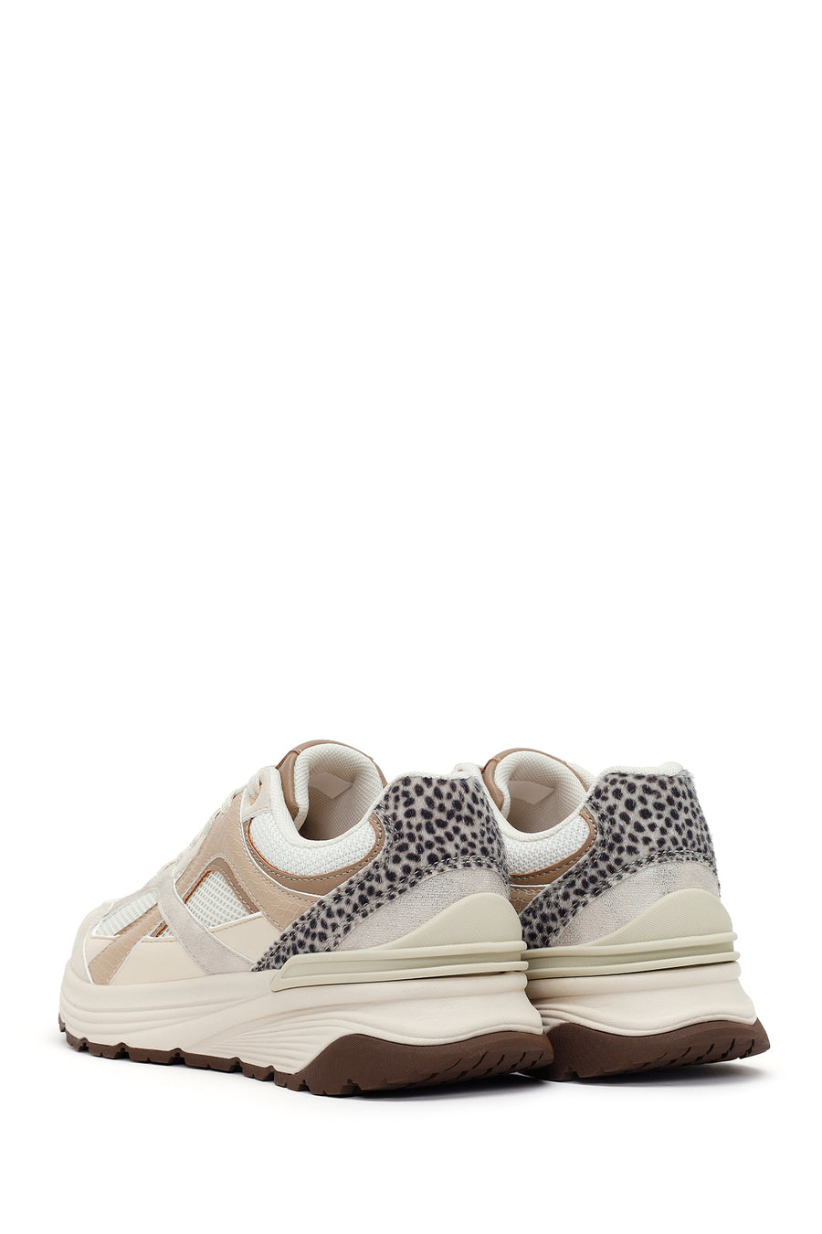Woman Beige Lace-up Chunky Sneaker