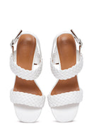Women's White Thick Heeled Sandals | Derimod