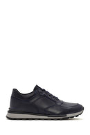 Men's Navy Blue Lace-up Leather Casual Sneaker | Derimod