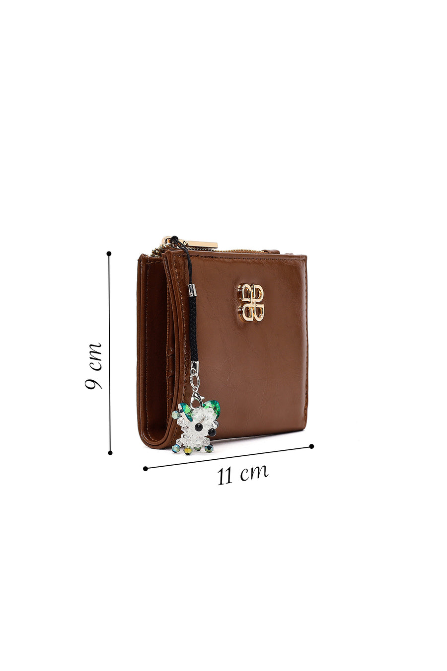 Women's Brown Wallet with Accessories