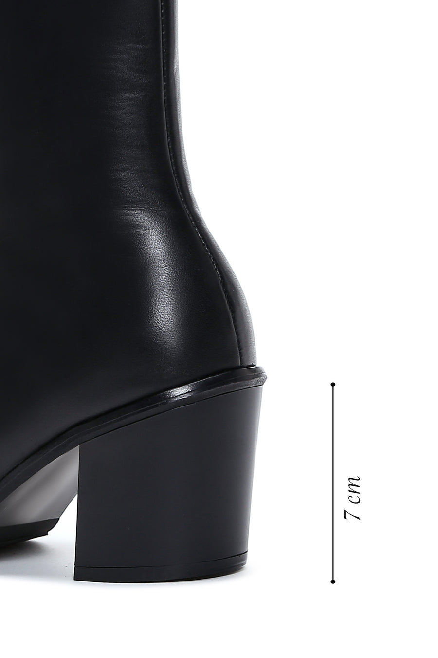 Women's Black Leather Heeled Classic Boots
