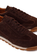 Erkek Kahverengi Bağcıklı Süet Deri Sneaker | Derimod