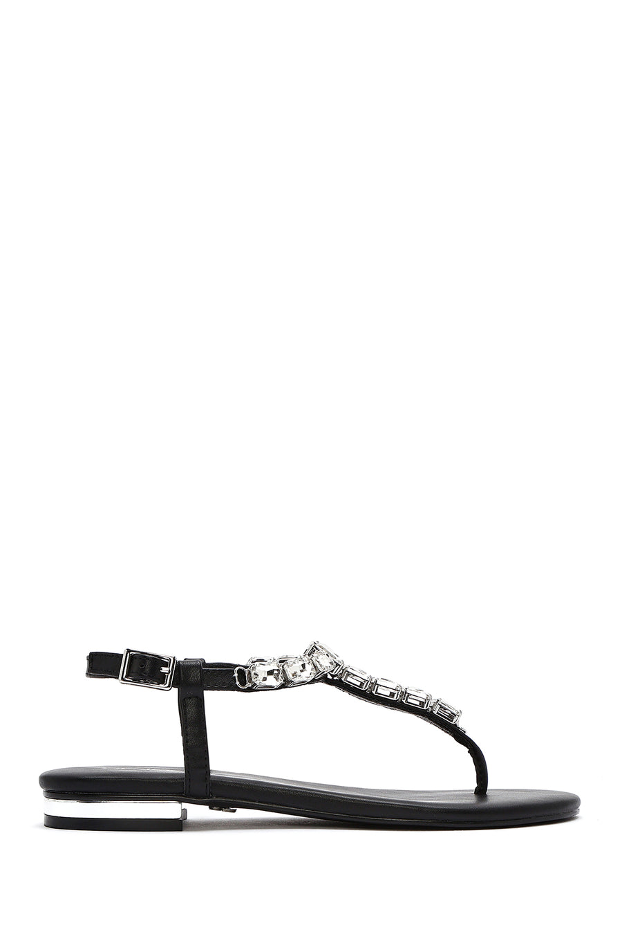 Women's Black Stone Toe-Post Sandals 25SFD441814 | Derimod