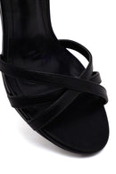 Woman Black Ankle-Buckle Thin-Heeled Sandal | Derimod