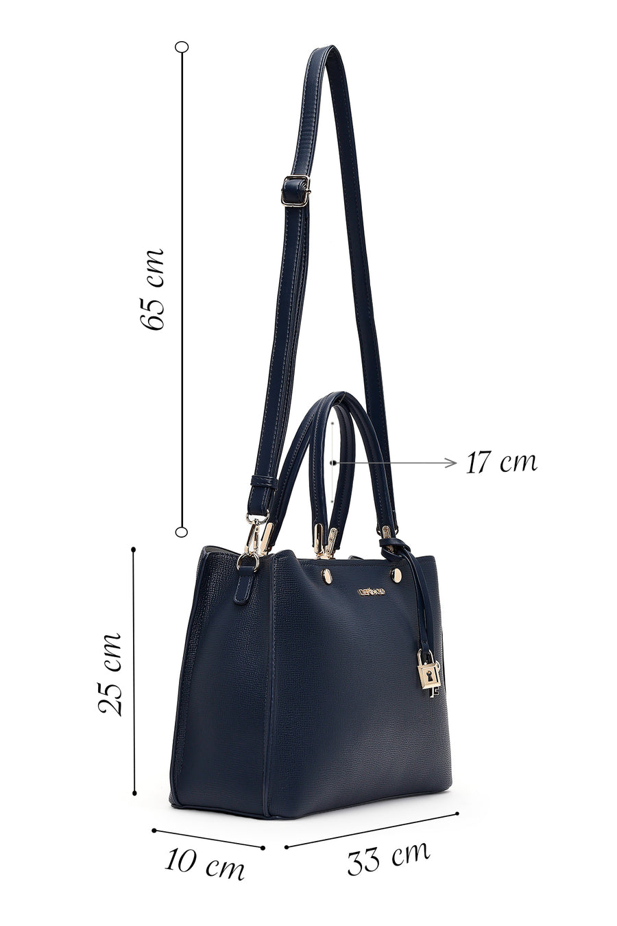 Women's Navy Blue Long Strap Classic Handbag