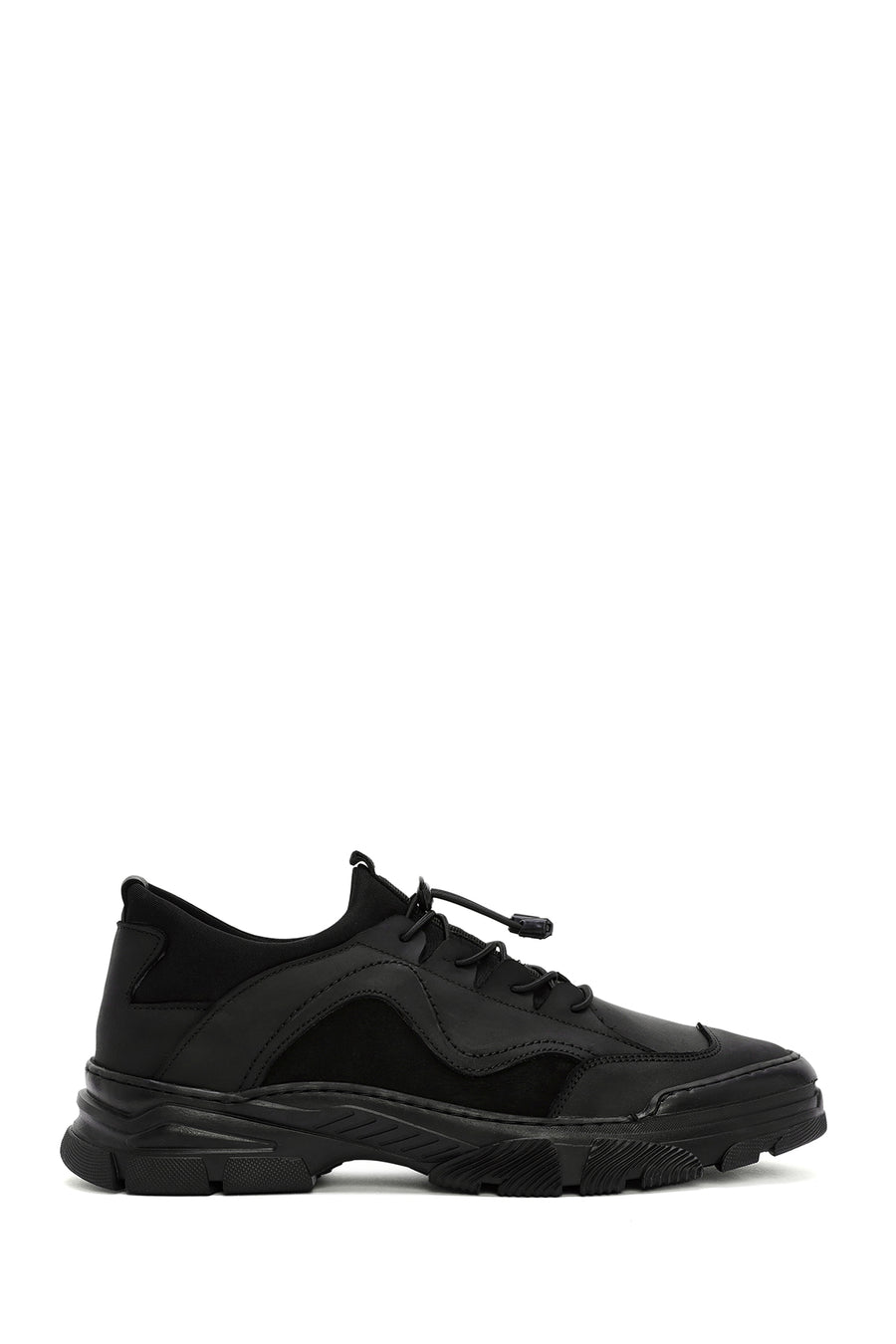 Men's Black Lace-up Leather Sneaker 24WFD6610CR | Derimod