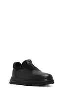 Male Black Leather Casual Comfort Sneaker | Derimod