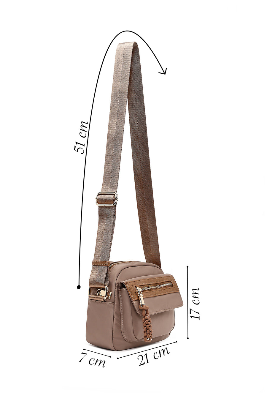 Women's Beige Long Strap Crossbody Bag