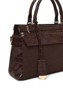 Women's Brown Long Strap Patterned Shoulder Bag | Derimod