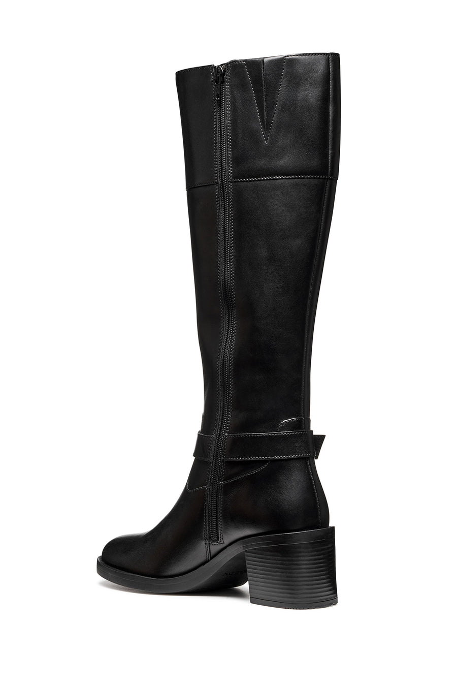Geox Women Black D Serılda 60 B - Smo.Lea Zippered Heel Leather Boot