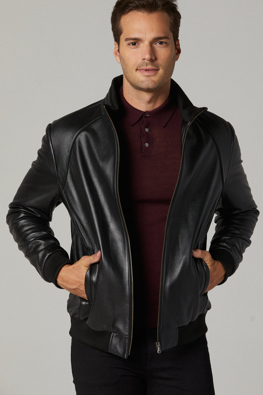 Andy Men's Black Leather Jacket