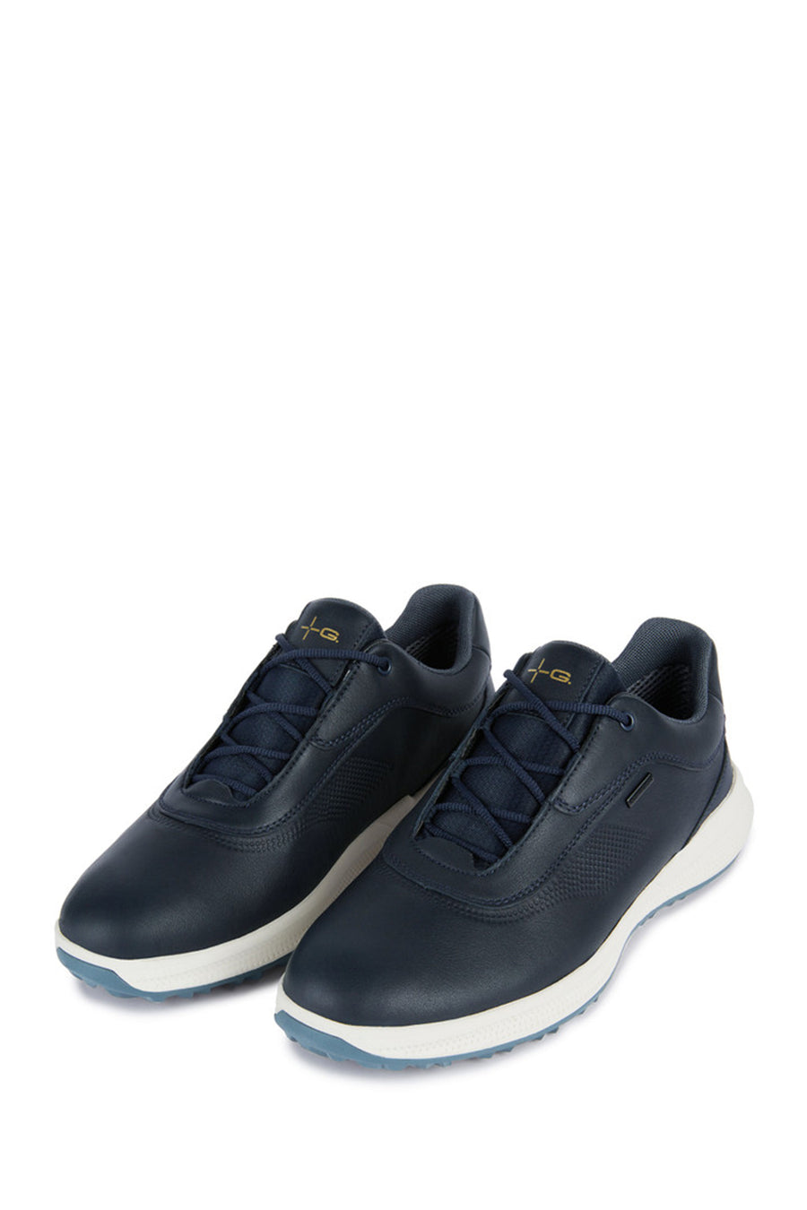 Geox Men's Navy Blue Lace-Up Leather Sneakers