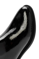 Woman Black Zippered Patent Leather Boots | Derimod