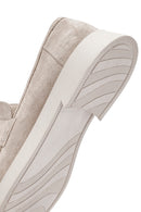 Women's Beige Suede Leather Masculine Loafer | Derimod